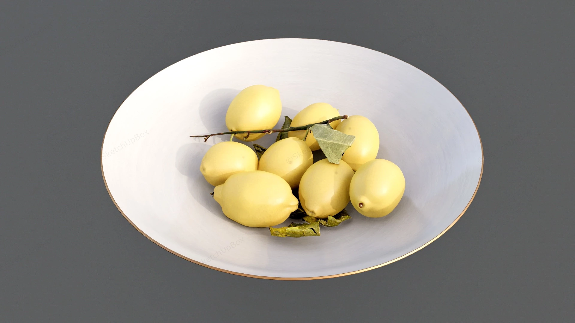 Lemons In Bowl sketchup model preview - SketchupBox