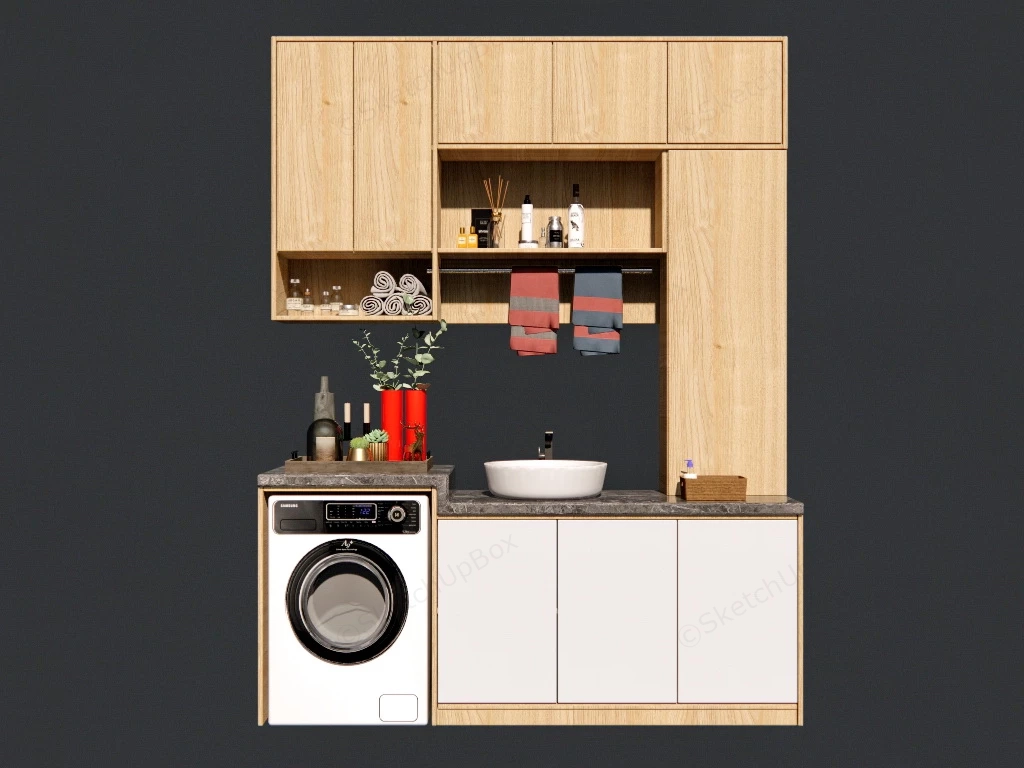 Laundry Room Cabinet With Sink sketchup model preview - SketchupBox