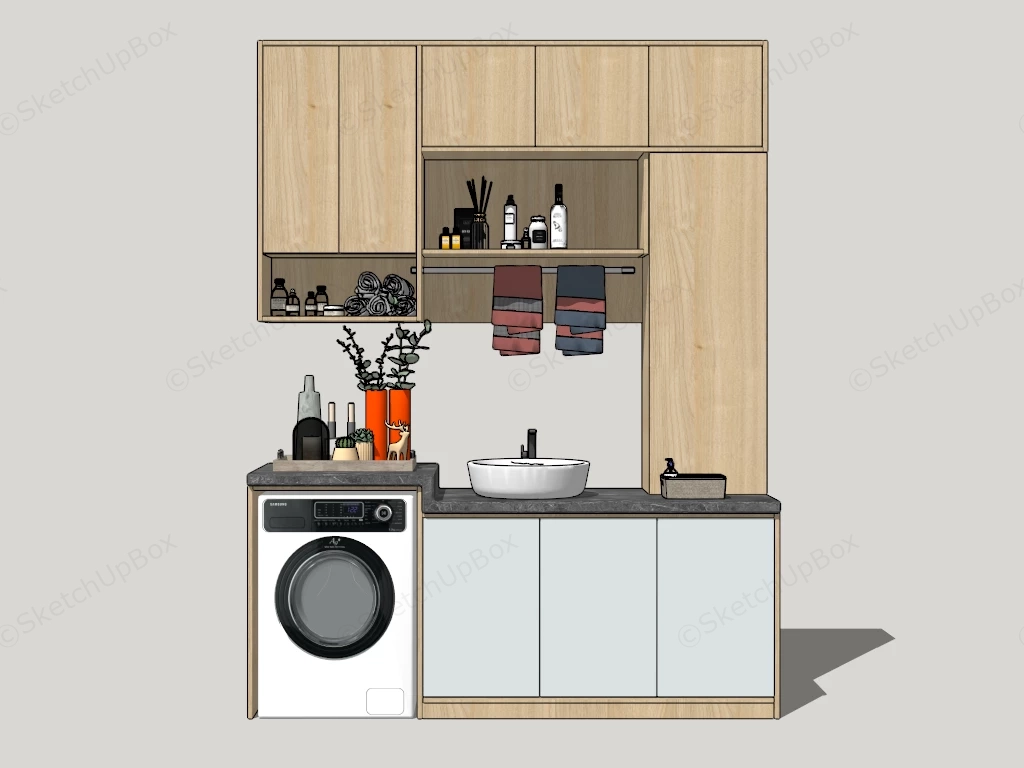 Laundry Room Cabinet With Sink sketchup model preview - SketchupBox