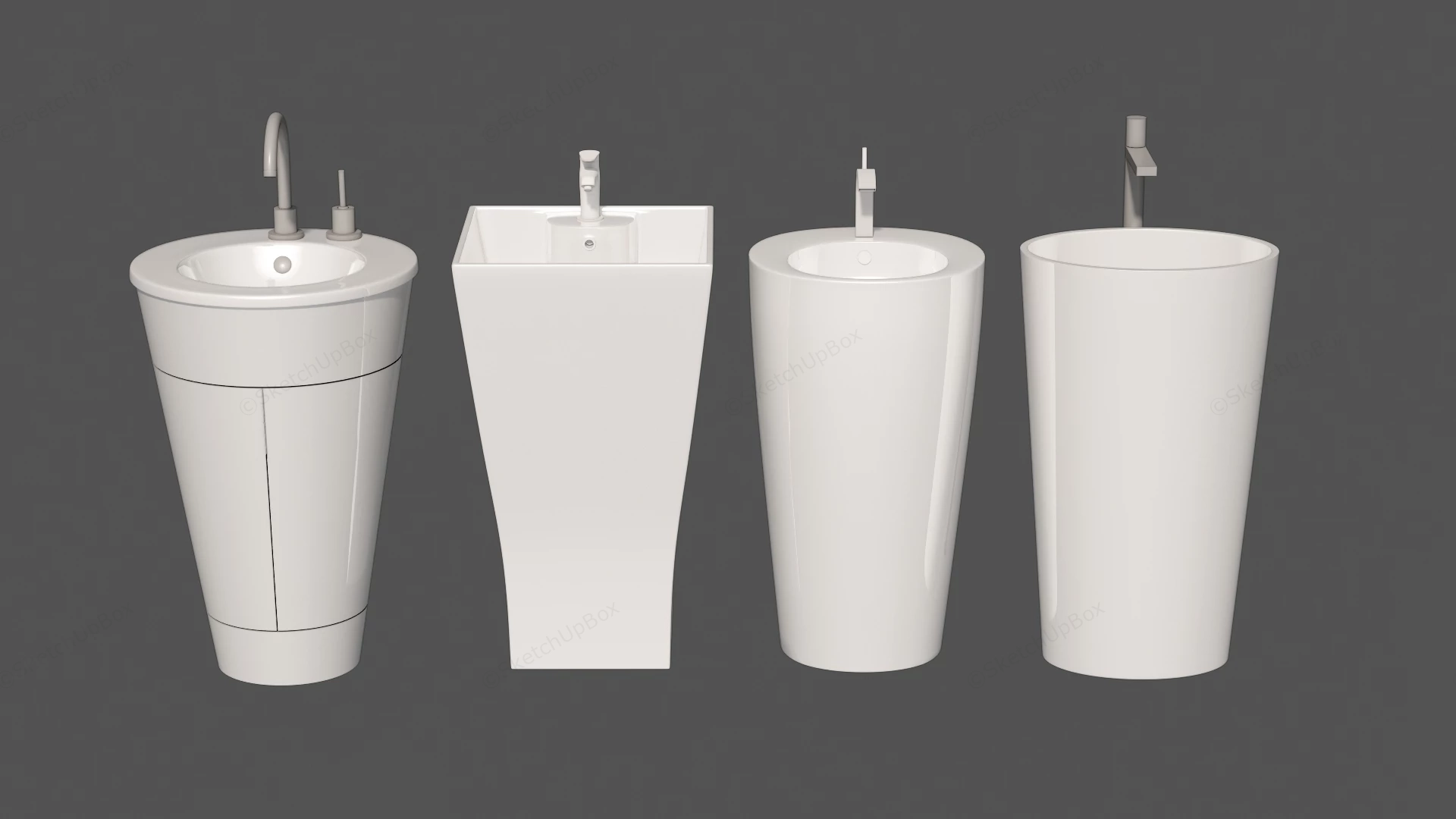 Freestanding Hand Basins sketchup model preview - SketchupBox