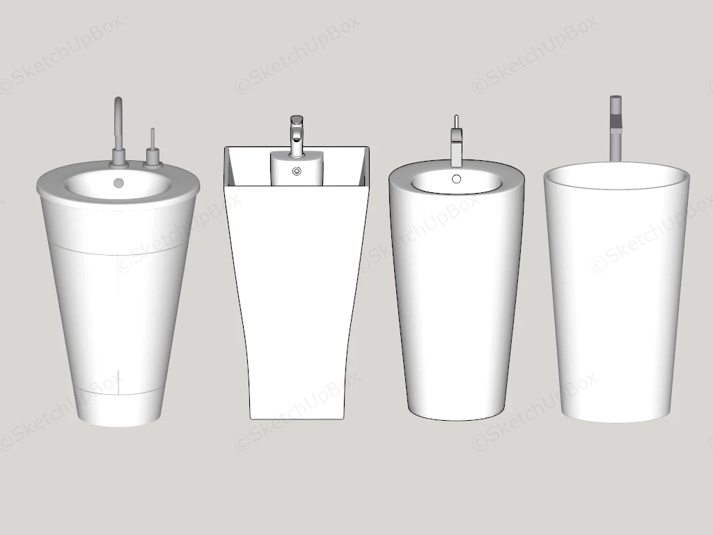 Freestanding Hand Basins sketchup model preview - SketchupBox