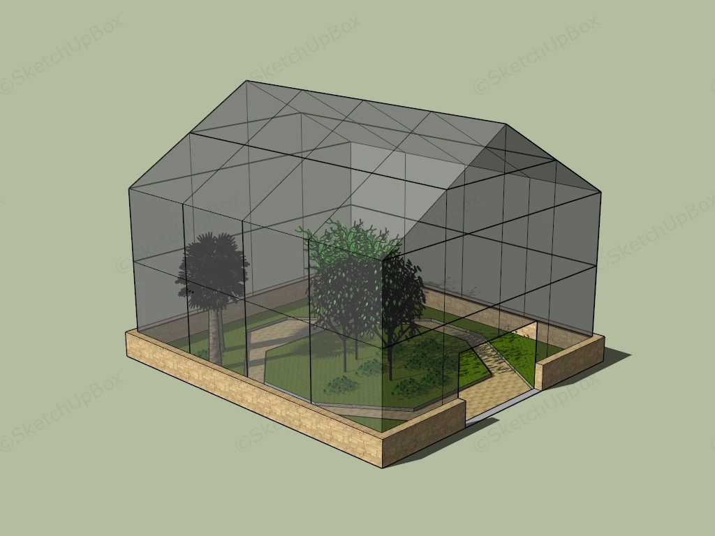 Glass Greenhouse sketchup model preview - SketchupBox