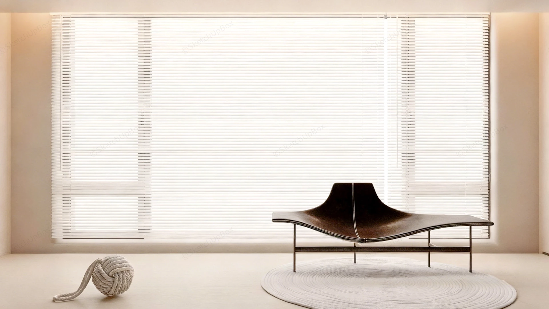 Modern Leather Chaise Longue sketchup model preview - SketchupBox