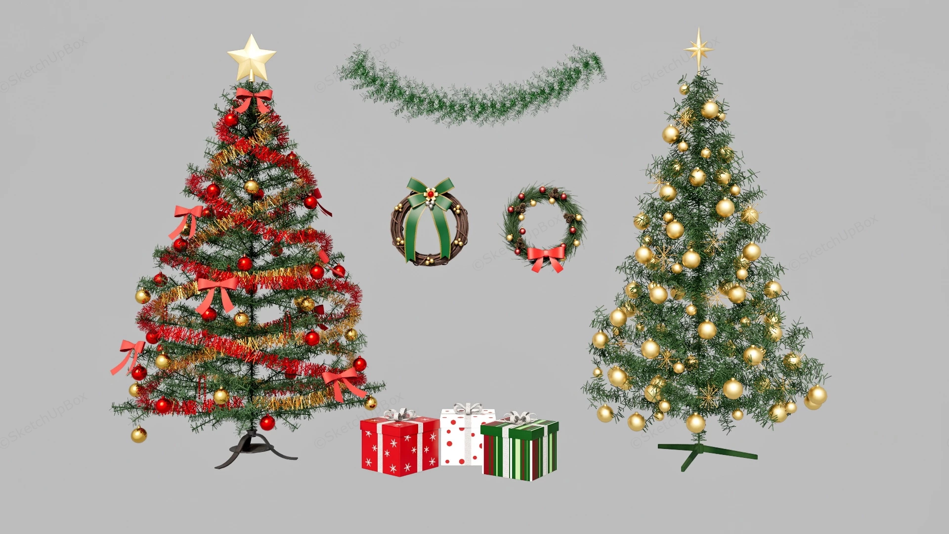 Christmas Home Decorations sketchup model preview - SketchupBox