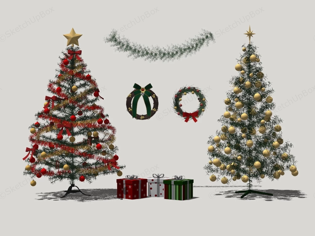 Christmas Home Decorations sketchup model preview - SketchupBox