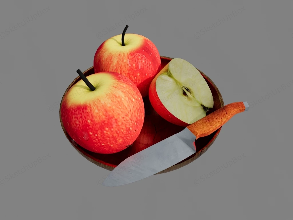 Apples And Knife sketchup model preview - SketchupBox