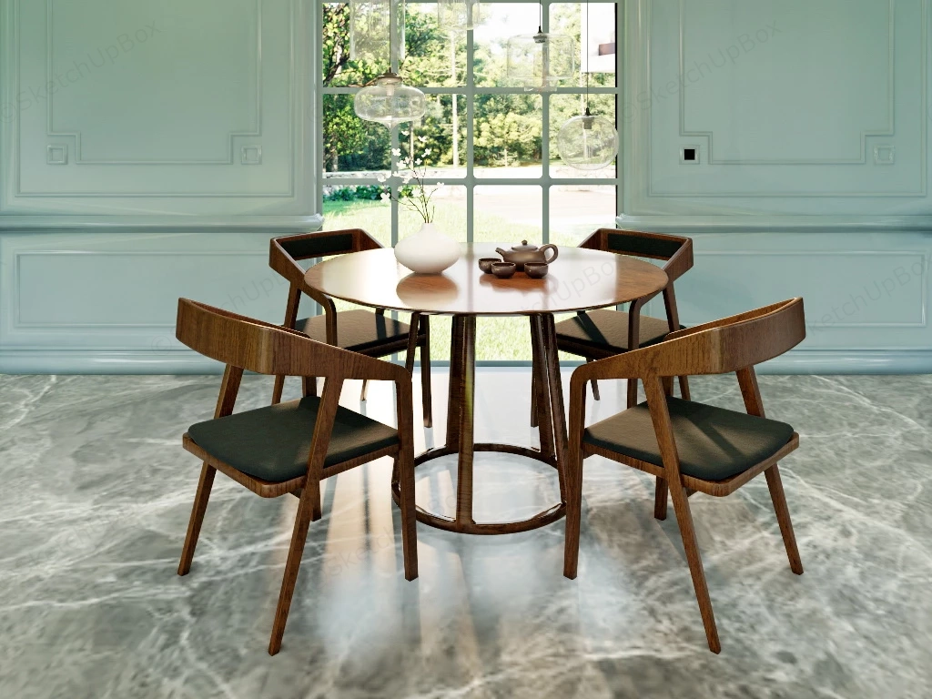 Minimalist Dining Room Table Set sketchup model preview - SketchupBox