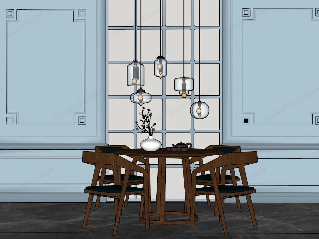Minimalist Dining Room Table Set sketchup model preview - SketchupBox