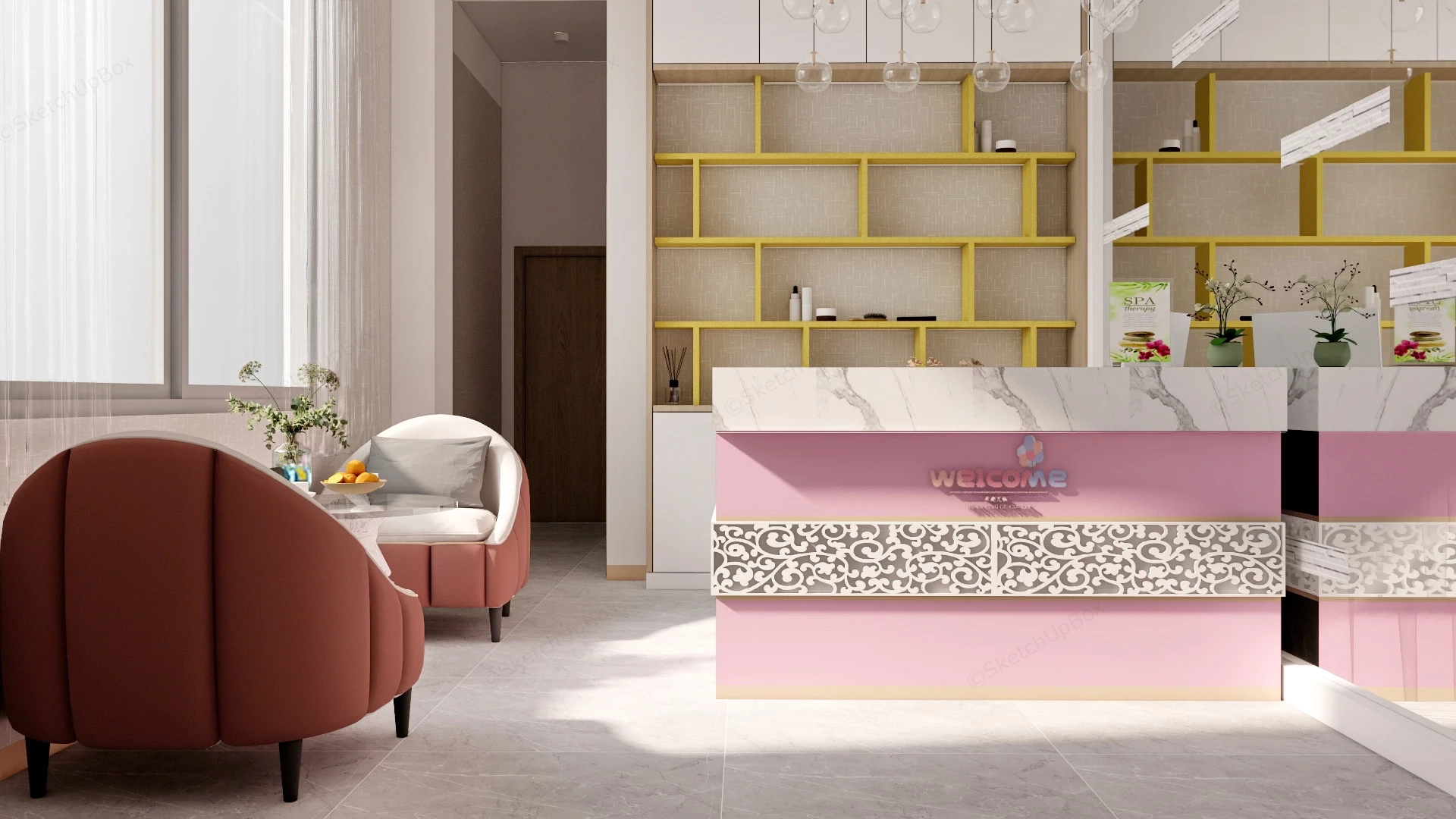 Small Spa Salon Interior Design sketchup model preview - SketchupBox