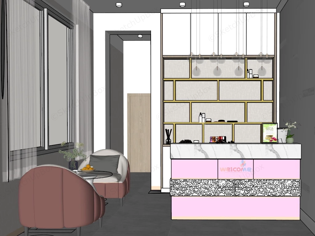 Small Spa Salon Interior Design sketchup model preview - SketchupBox