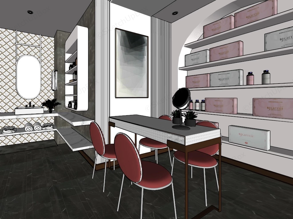 Nail Salon Interior Design sketchup model preview - SketchupBox