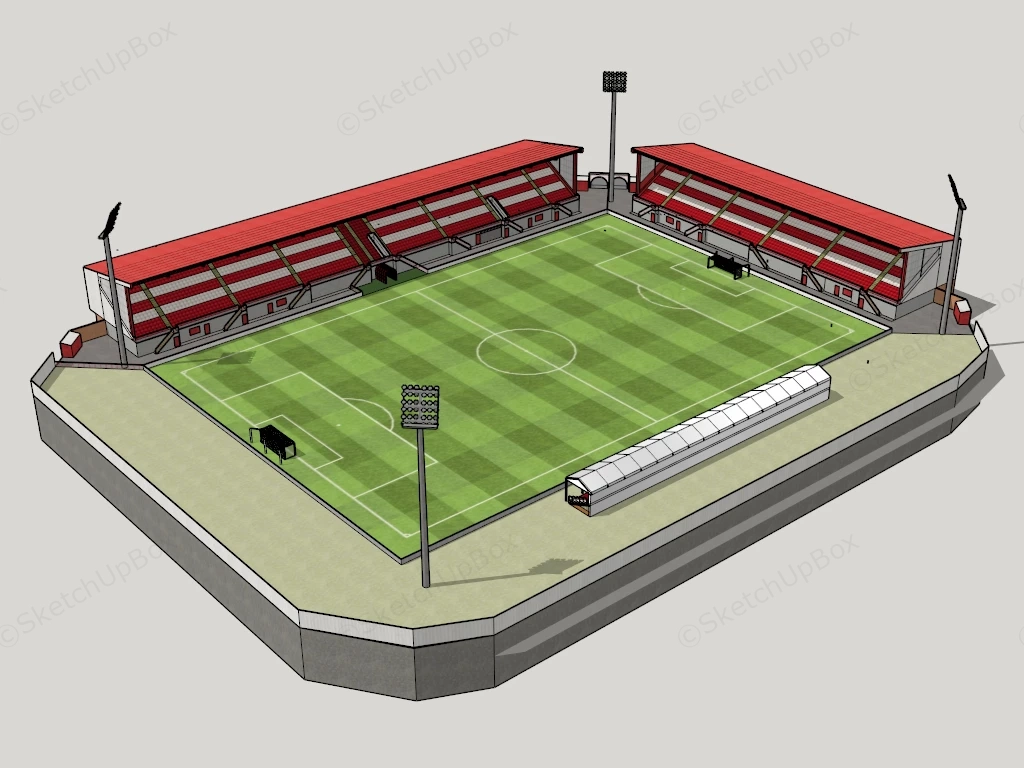 Soccer Field With Stands sketchup model preview - SketchupBox
