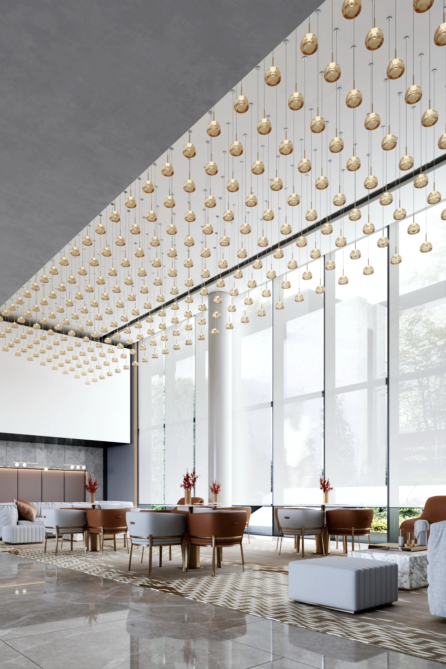 Hotel Lounge Seating sketchup model preview - SketchupBox