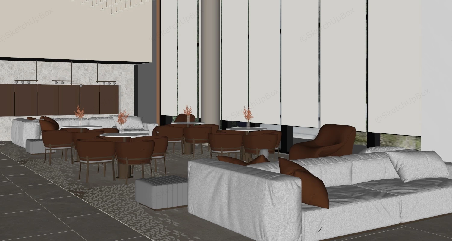 Hotel Lounge Seating sketchup model preview - SketchupBox
