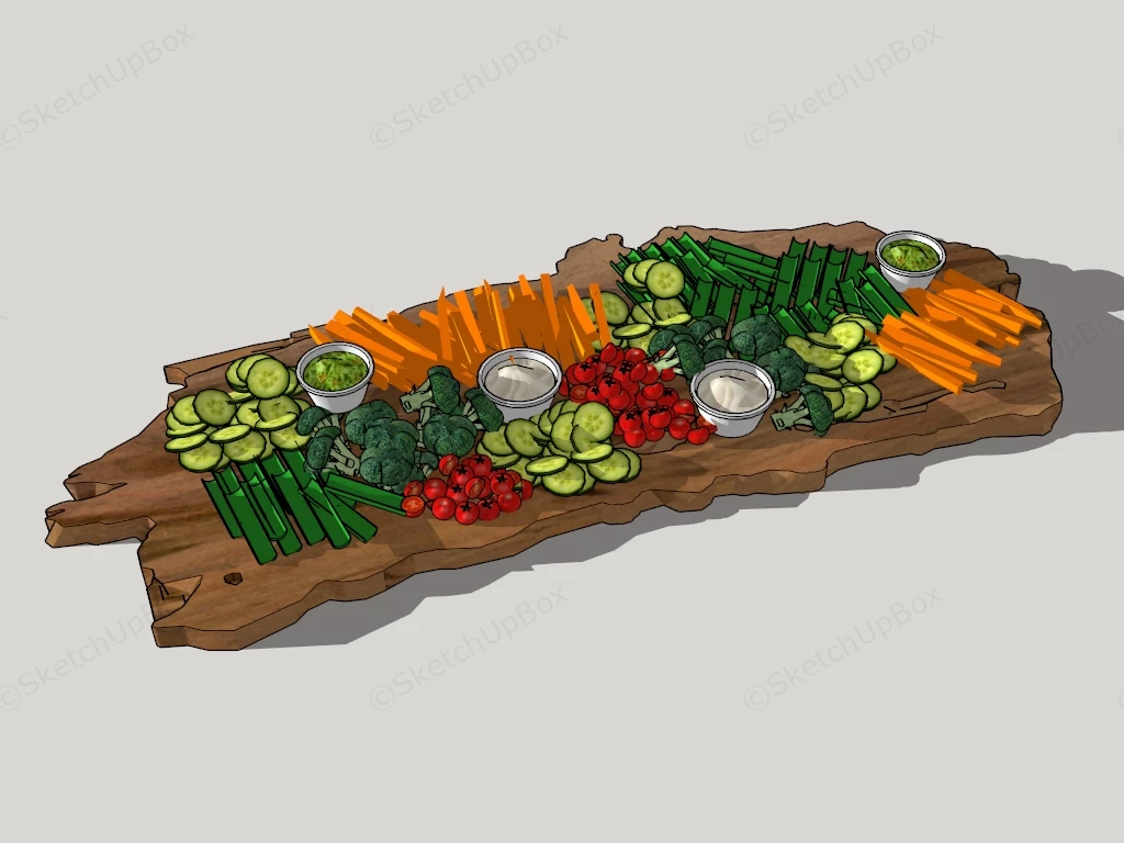 Summer Vegetable Dip sketchup model preview - SketchupBox
