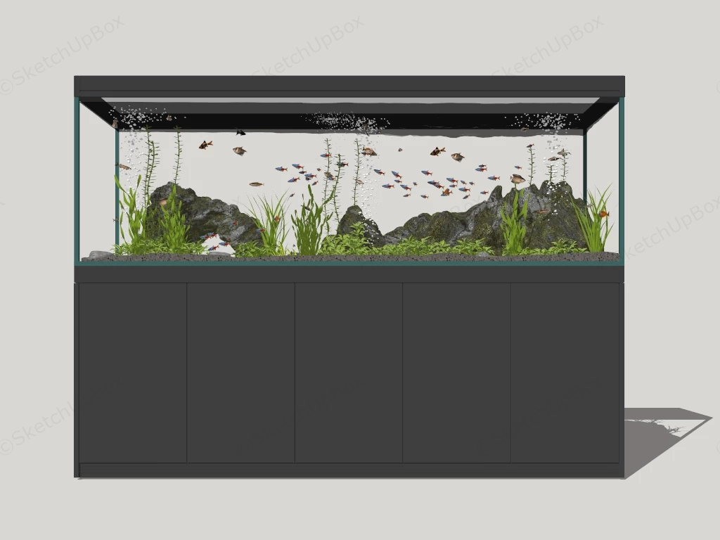 Freshwater Aquarium Aquascape Idea sketchup model preview - SketchupBox