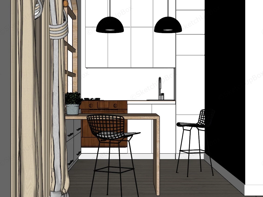 Tiny Apartment Kitchen sketchup model preview - SketchupBox