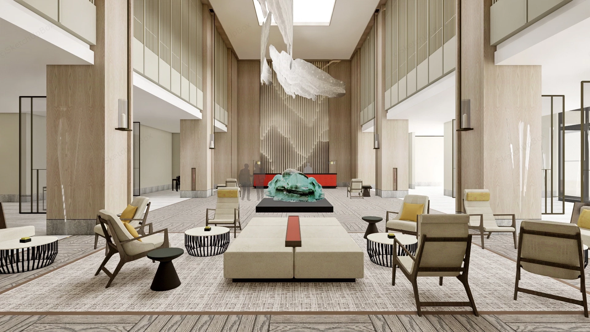 Ramada Hotel Lobby Design sketchup model preview - SketchupBox