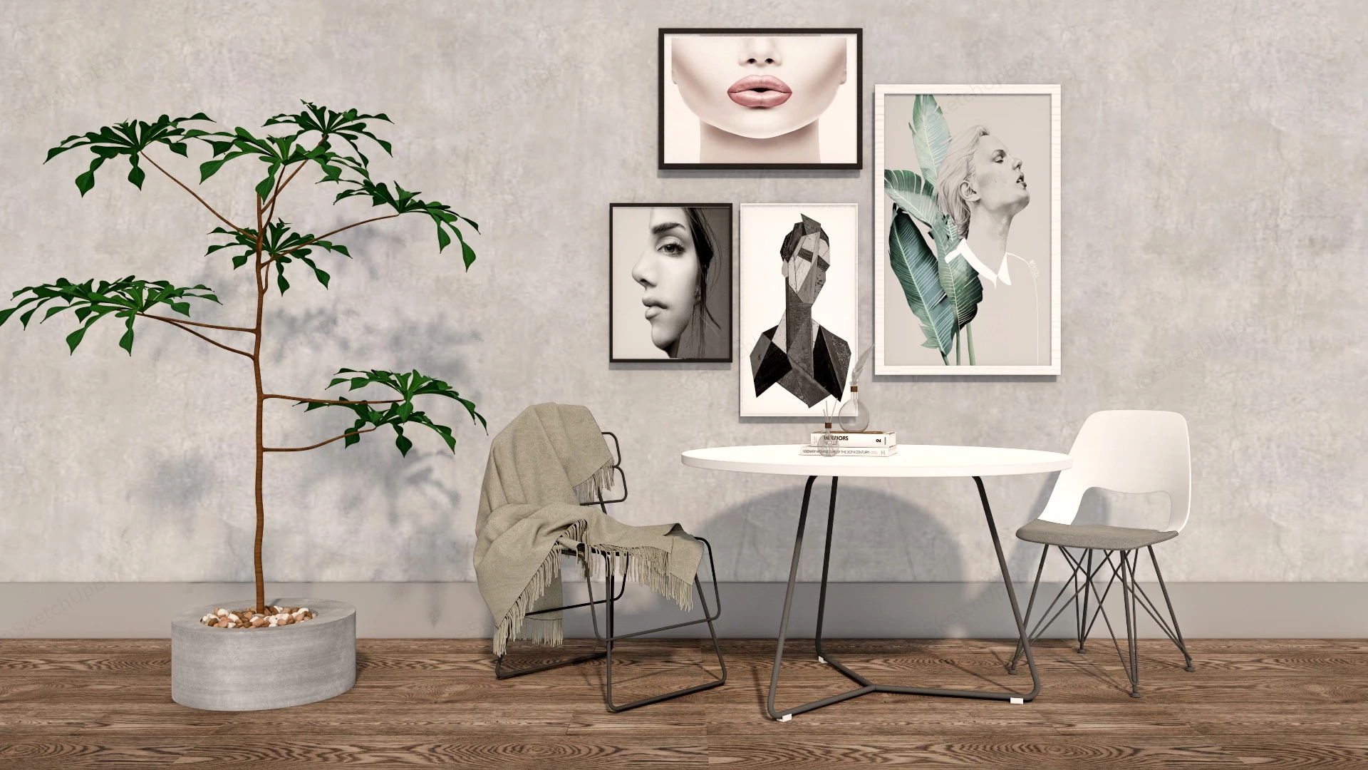 Leisure Table And Chairs Set sketchup model preview - SketchupBox