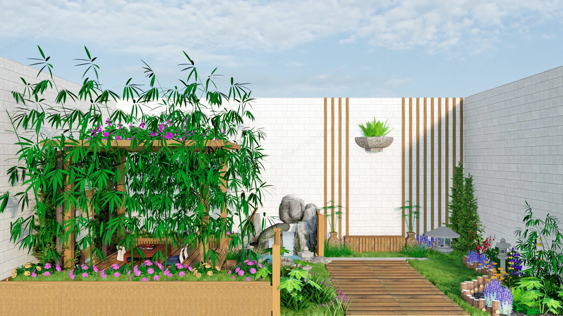 Small Japanese Garden Idea sketchup model preview - SketchupBox