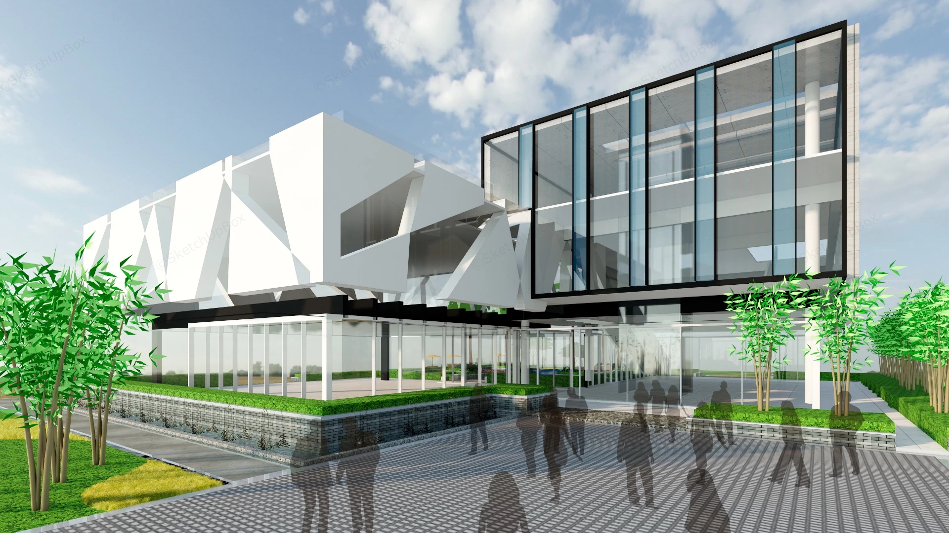 Modern Boutique Hotel sketchup model preview - SketchupBox