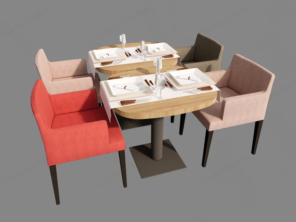 Restaurant Tables And Chairs sketchup model preview - SketchupBox