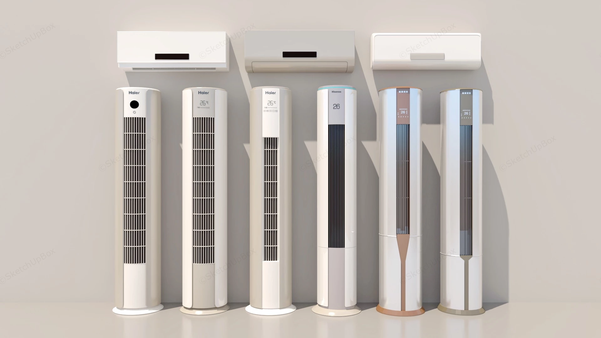 Cylindrical AC Units sketchup model preview - SketchupBox