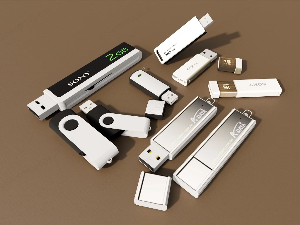 USB Flash Drives sketchup model preview - SketchupBox