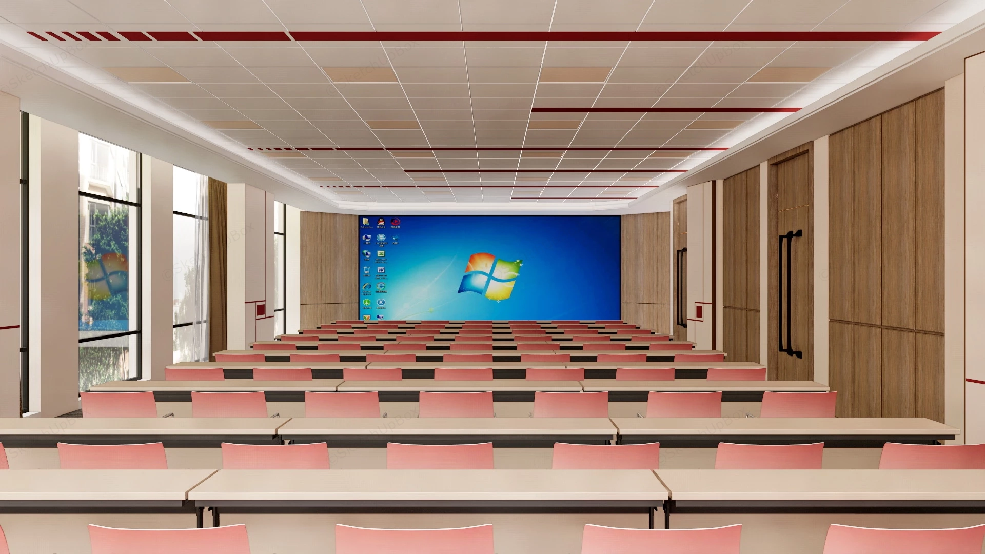 Conference Hall Interior Design sketchup model preview - SketchupBox