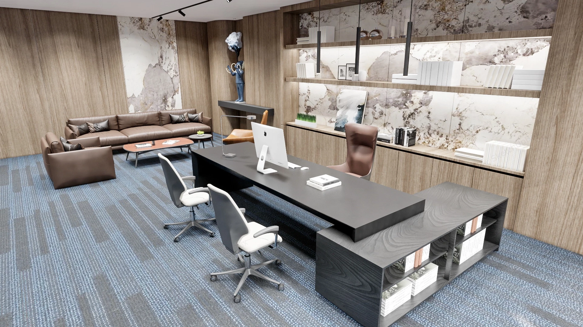 Modern CEO Office Interior Design sketchup model preview - SketchupBox