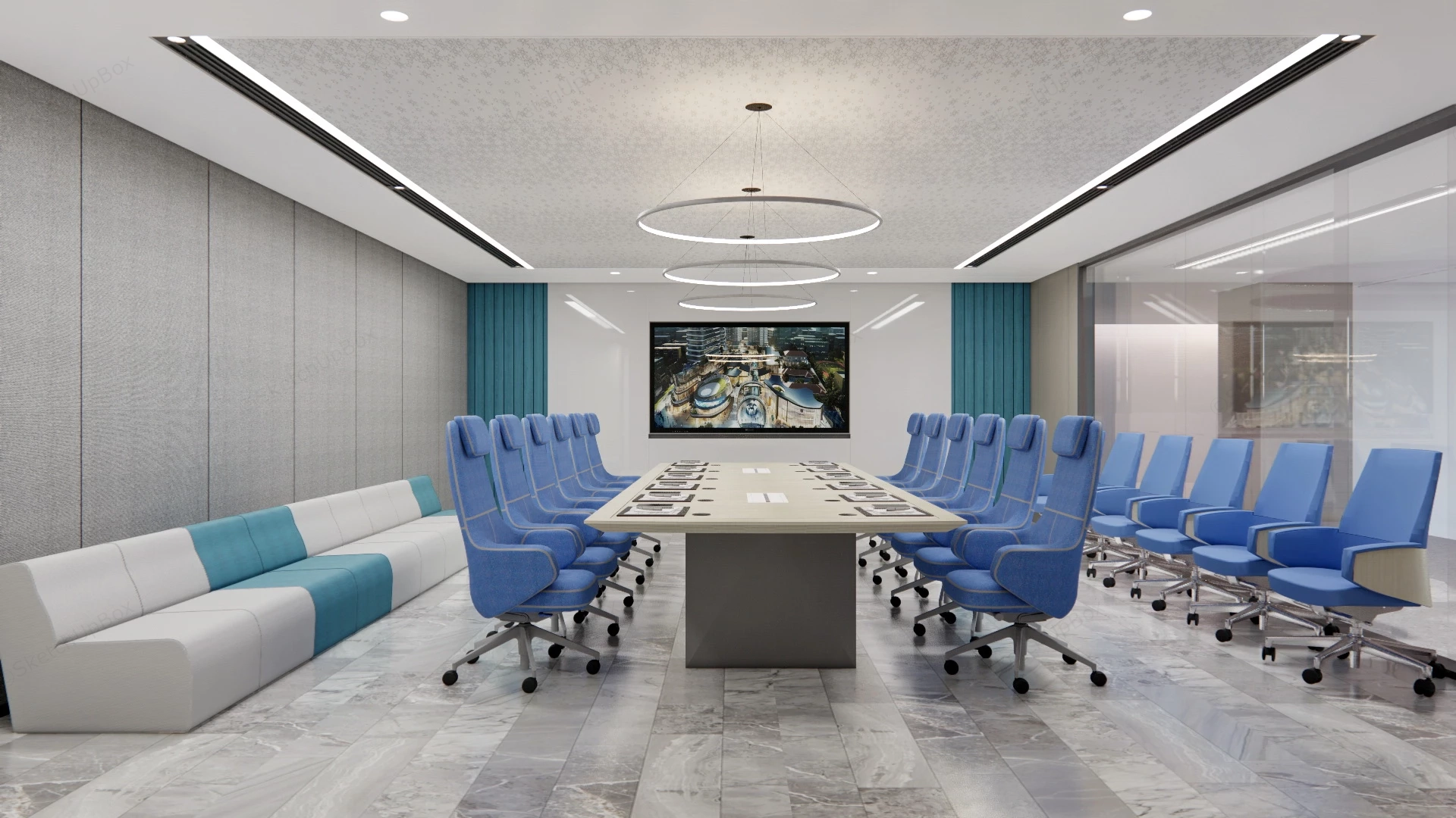 Office Meeting Room Interior Design sketchup model preview - SketchupBox