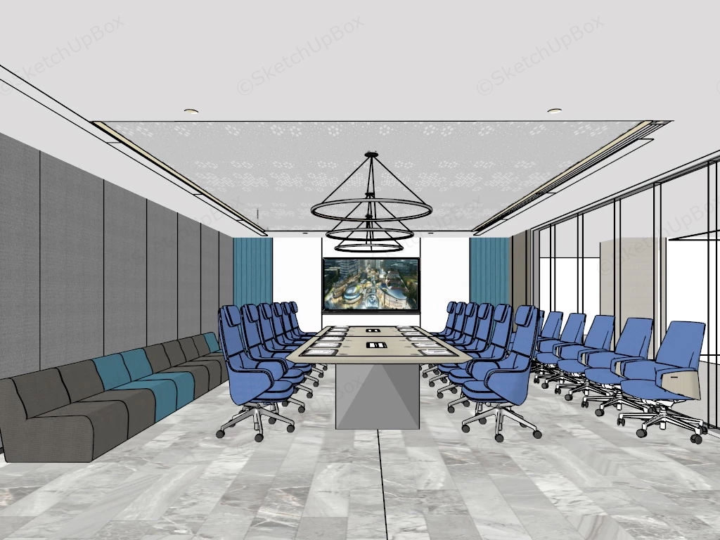 Office Meeting Room Interior Design sketchup model preview - SketchupBox