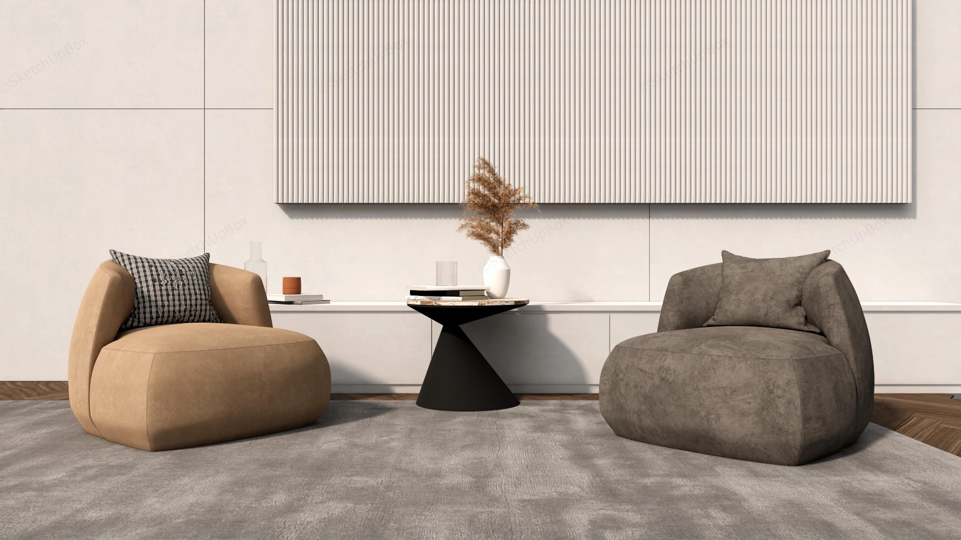 Bean Bag Chair And Table Set sketchup model preview - SketchupBox