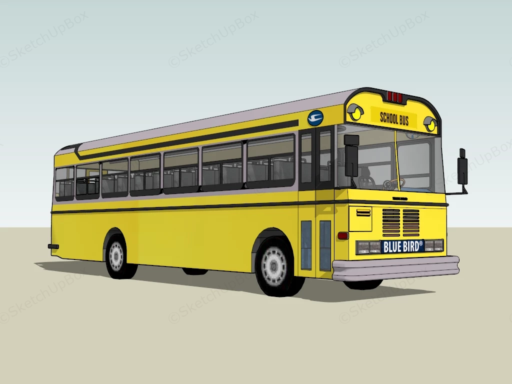 Yellow School Bus sketchup model preview - SketchupBox