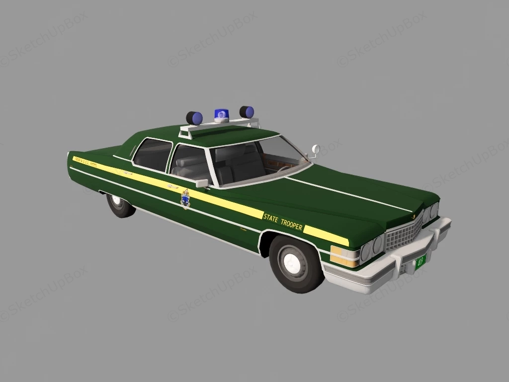 State Police Car sketchup model preview - SketchupBox