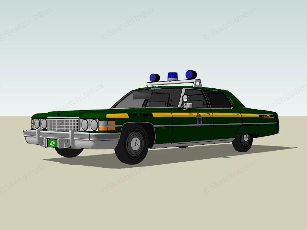 State Police Car sketchup model preview - SketchupBox