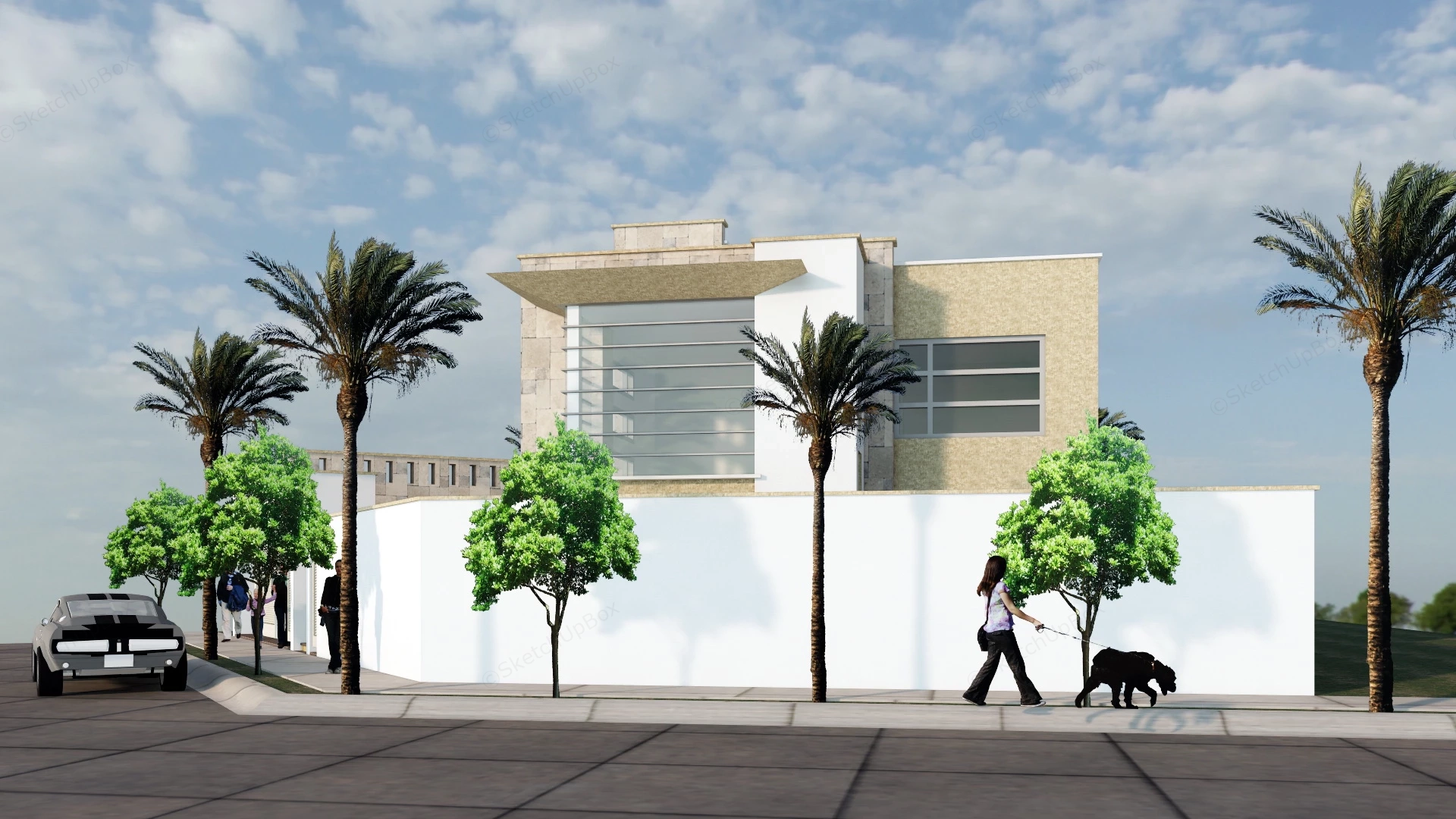 Modern Tropical House sketchup model preview - SketchupBox