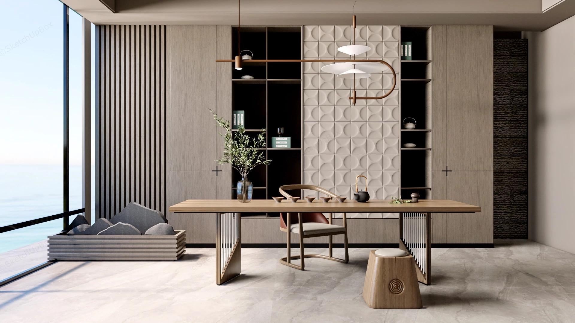 Zen Tea Room sketchup model preview - SketchupBox