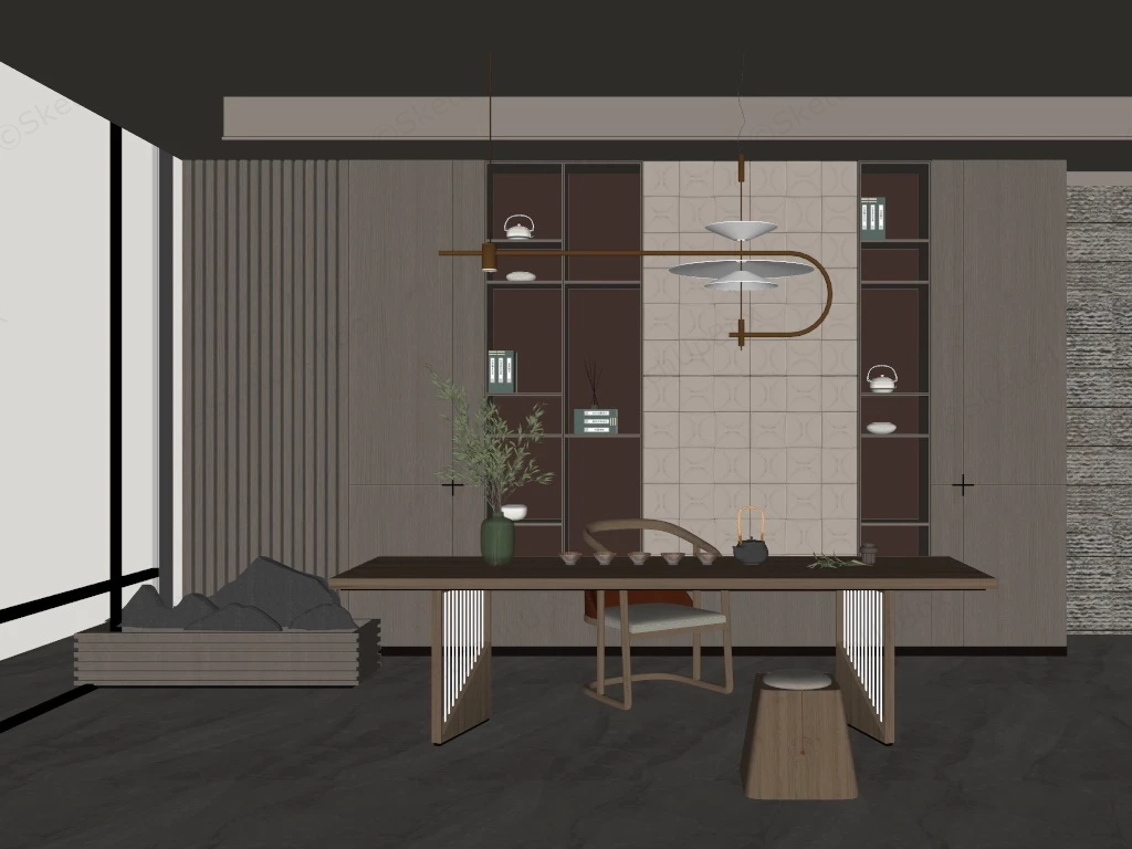 Zen Tea Room sketchup model preview - SketchupBox