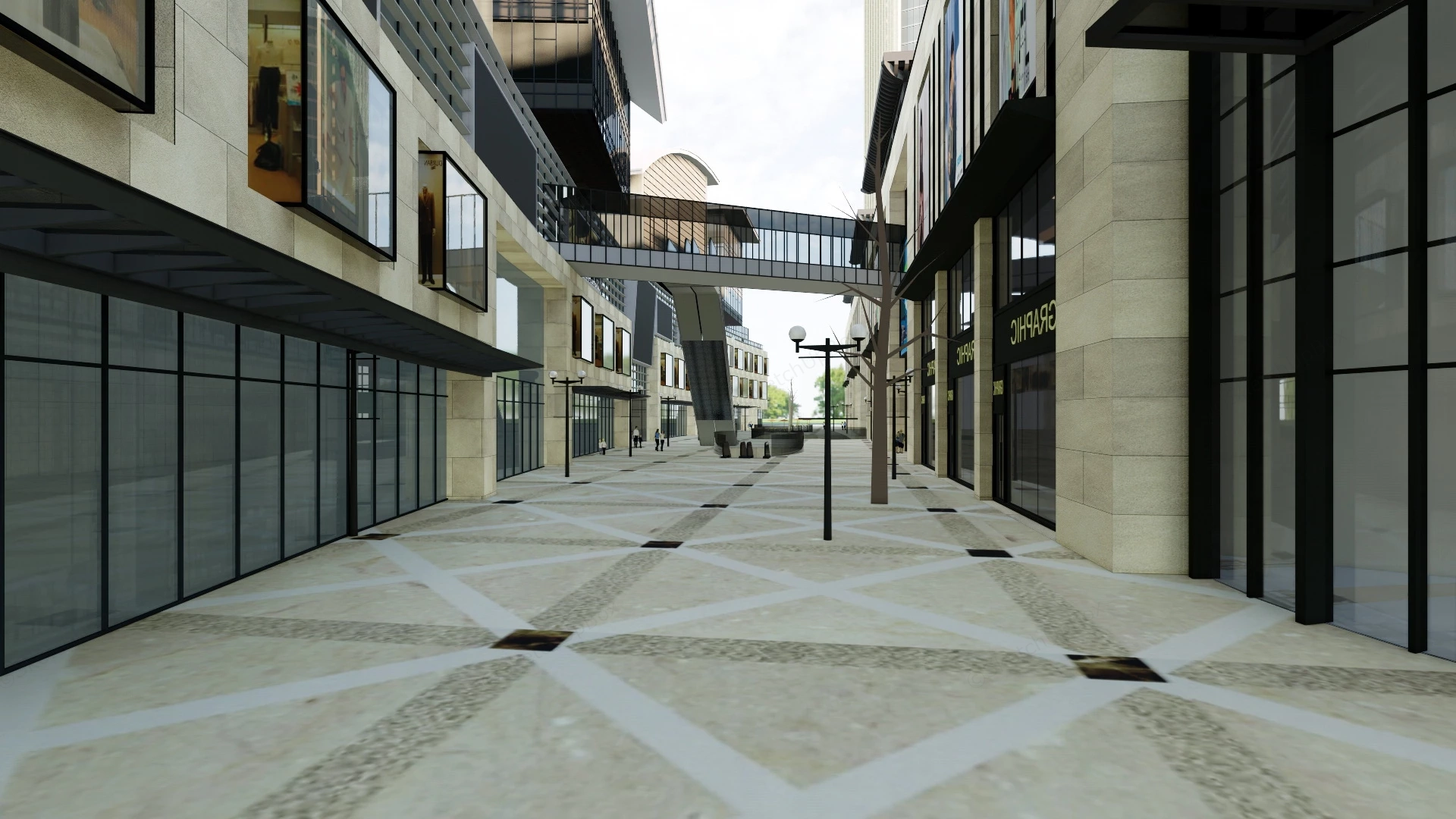 Urban Commercial Complex sketchup model preview - SketchupBox