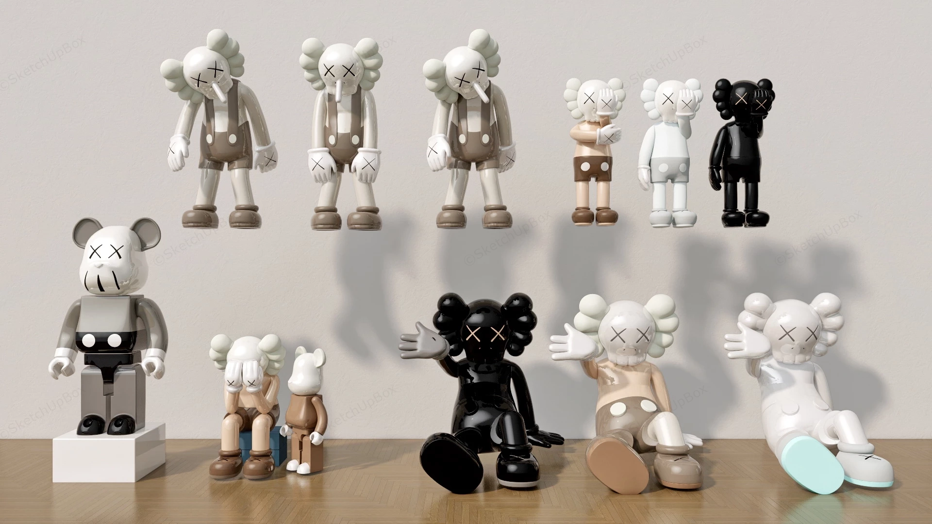 KAWS Companion Figures sketchup model preview - SketchupBox