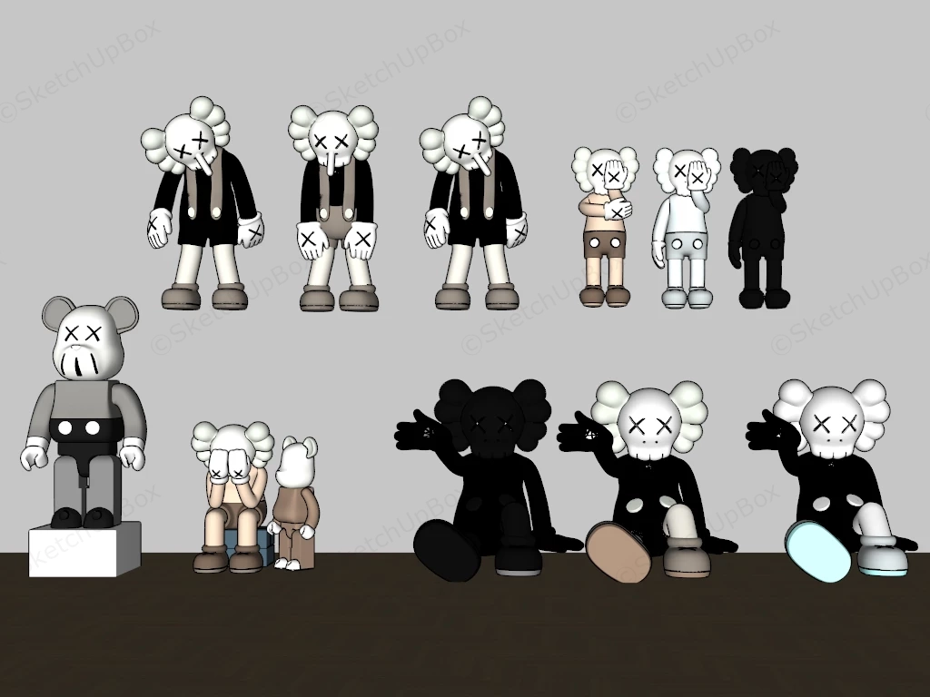 KAWS Companion Figures sketchup model preview - SketchupBox