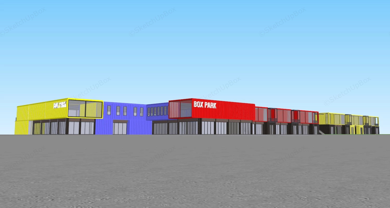 Boxpark Retail Buildings sketchup model preview - SketchupBox