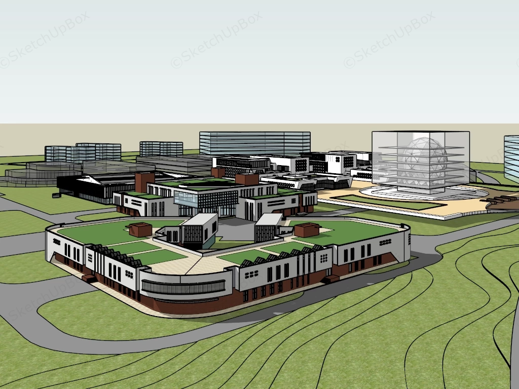 Software Park Buildings sketchup model preview - SketchupBox