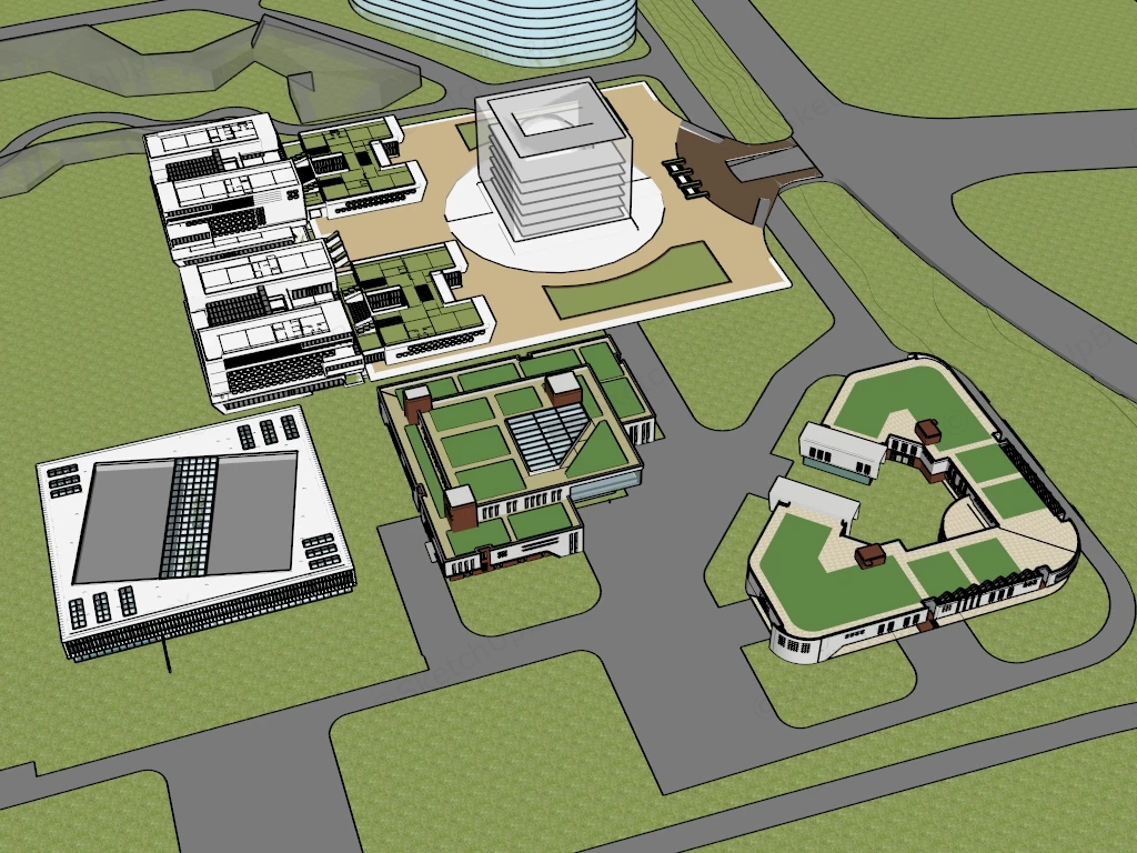 Software Park Buildings sketchup model preview - SketchupBox