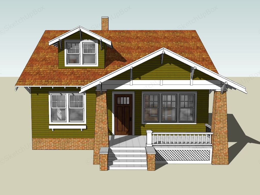 Traditional Farmhouse sketchup model preview - SketchupBox