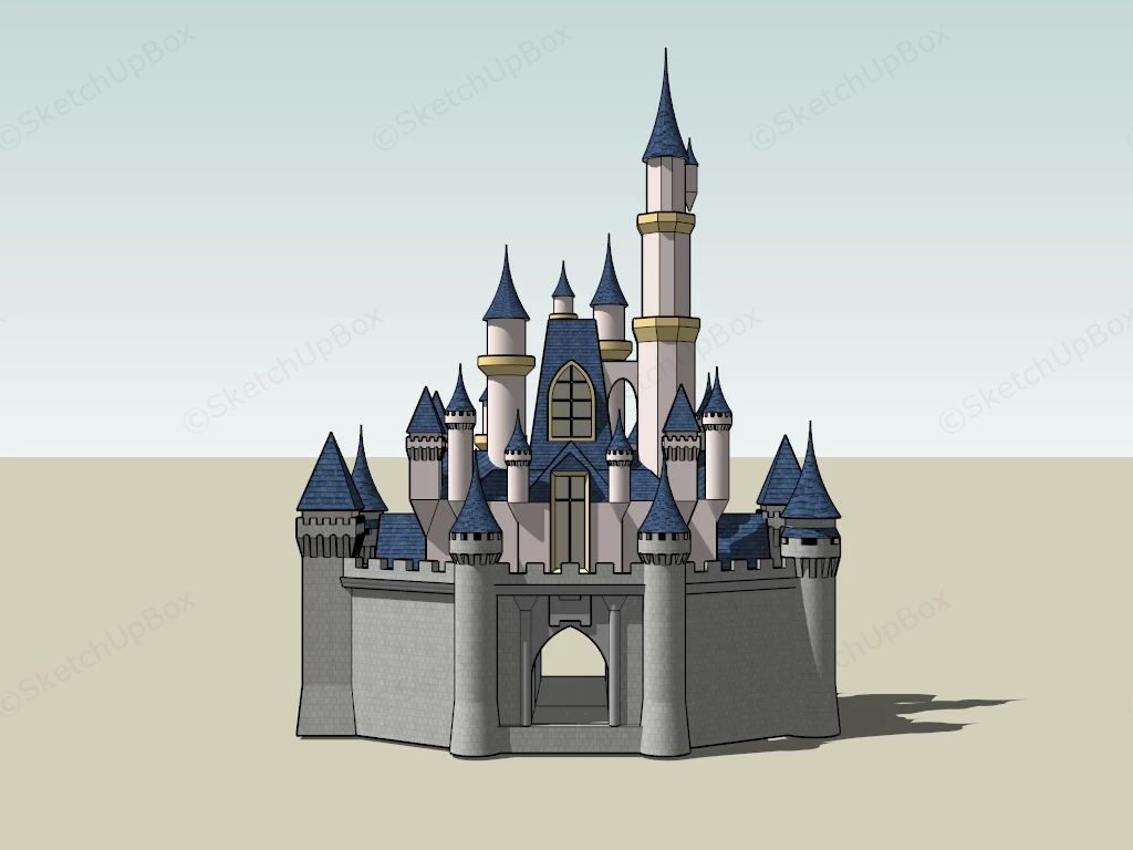 Cinderella Castle sketchup model preview - SketchupBox