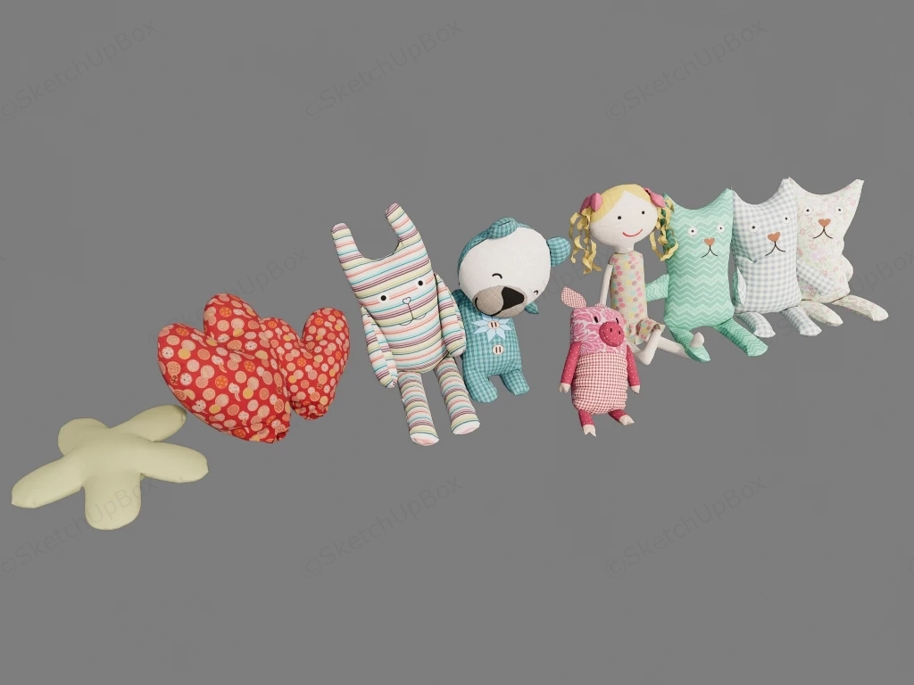 Flush Stuffed Toys sketchup model preview - SketchupBox