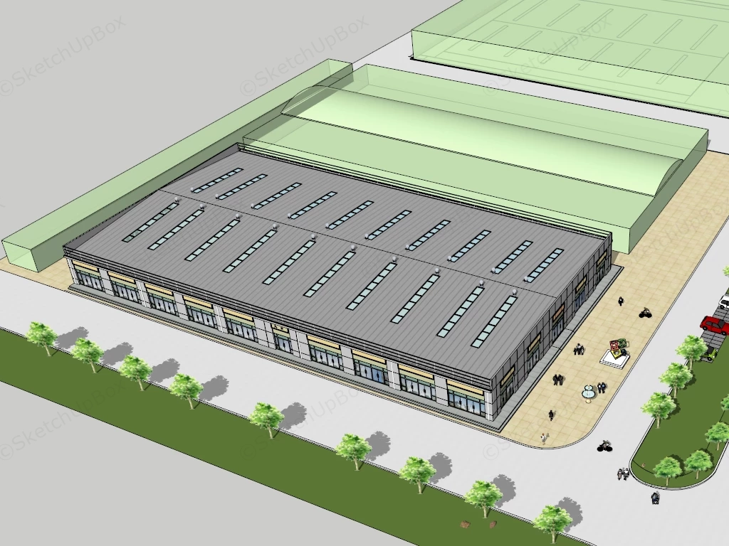 Supermarket Building sketchup model preview - SketchupBox