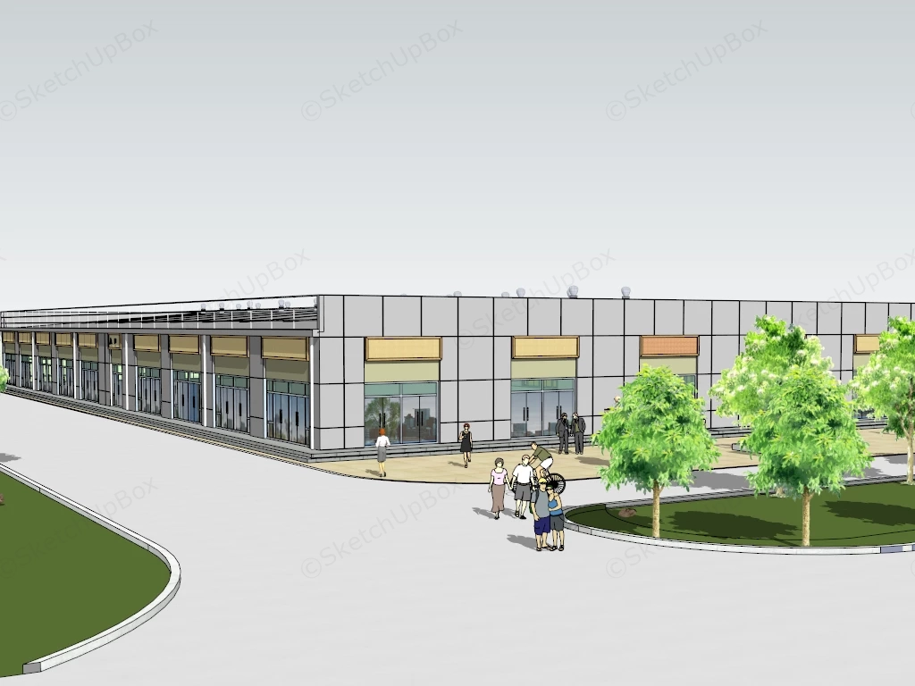 Supermarket Building sketchup model preview - SketchupBox